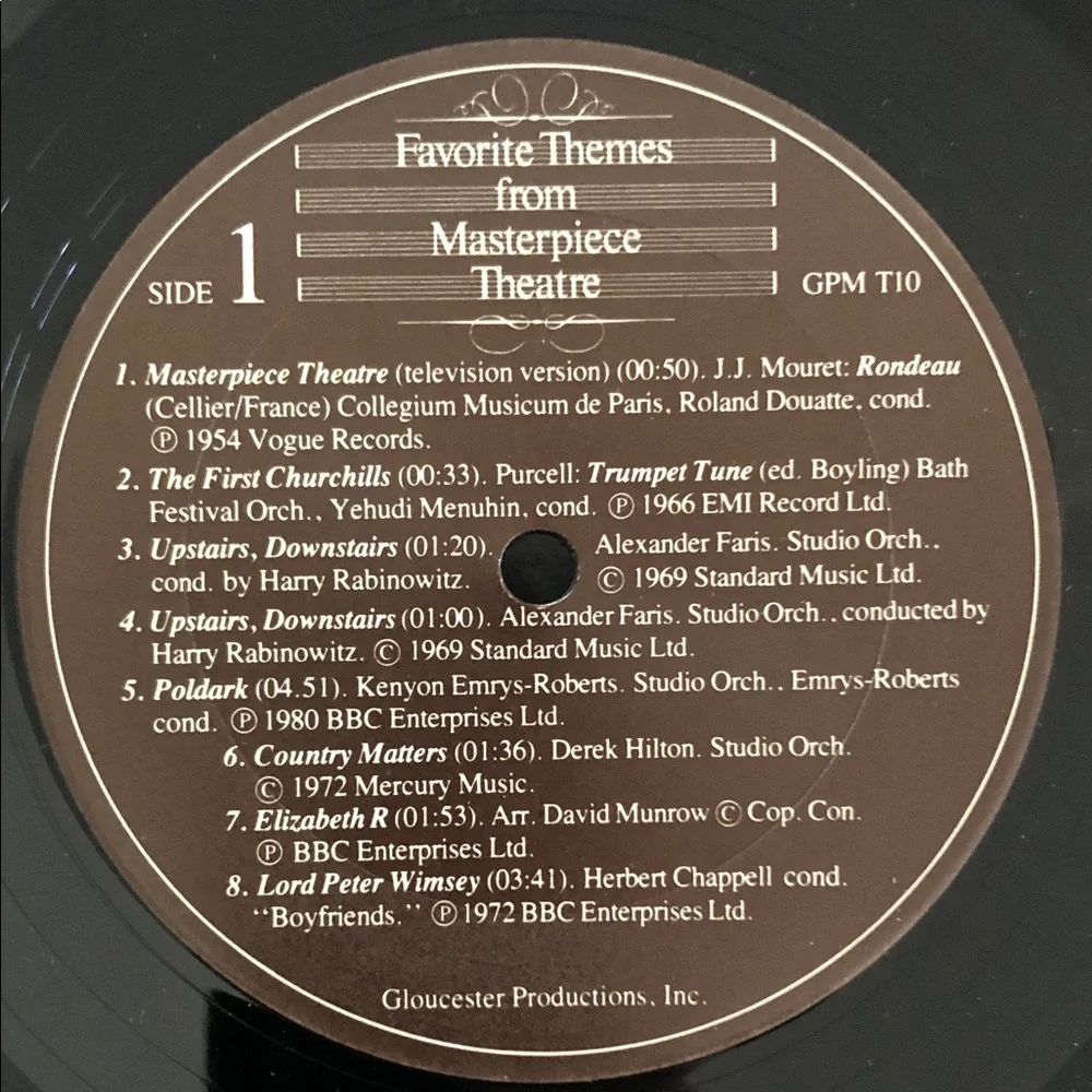 Gloucester Produtions vinyl very